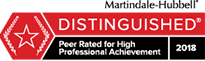 Martindale-Hubbell | Distinguished | Peer Rated for High Professional Achievement | 2018